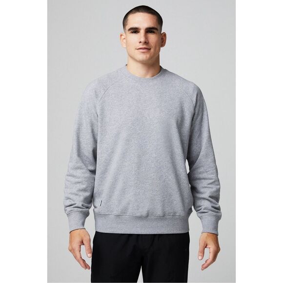 FABLETICS Men’s Heathered Gray Long Sleeve Year Round Terry Crew Sweatshirt Size - Picture 1 of 7